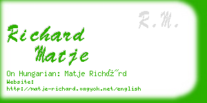 richard matje business card